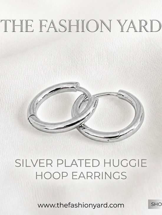 Jewelry - Silver plated stainless steel 10mm Huggie hoop earrings